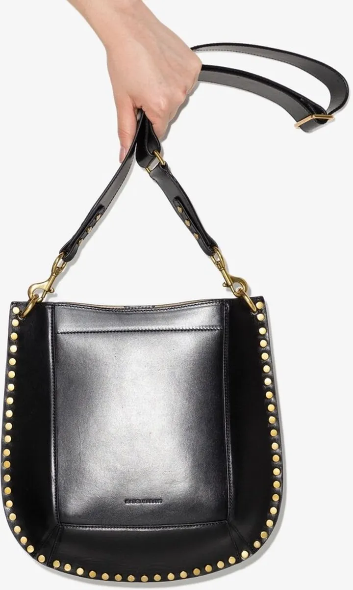 Black Oskan Studded Leather Cross Body Bag