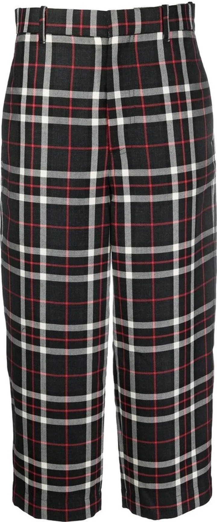 Plaid-Print Straight-Leg Trousers