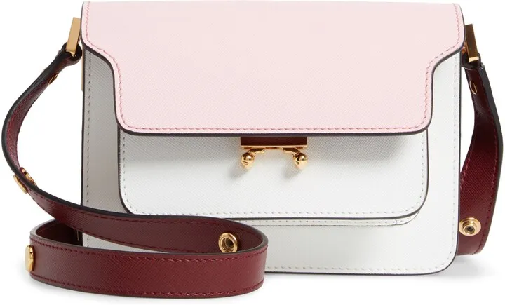 Small Trunk Colorblock Leather Shoulder Bag