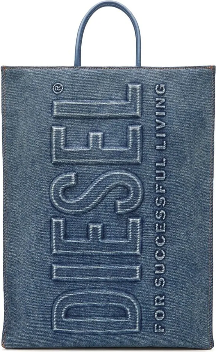 Logo-Embossed Denim Tote Bag