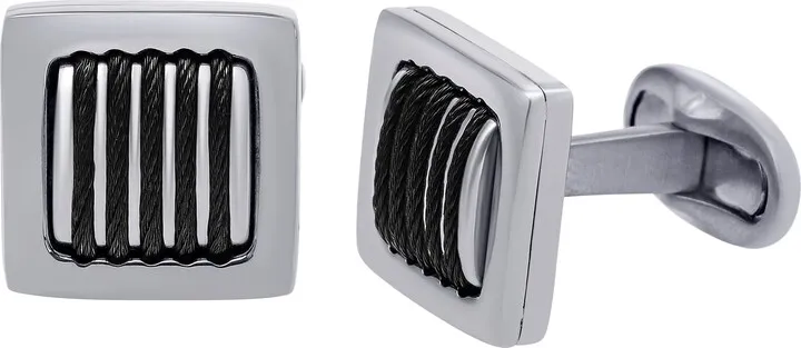 Alor Stainless Steel and 18K White Gold Cufflinks 01-82-2012-00