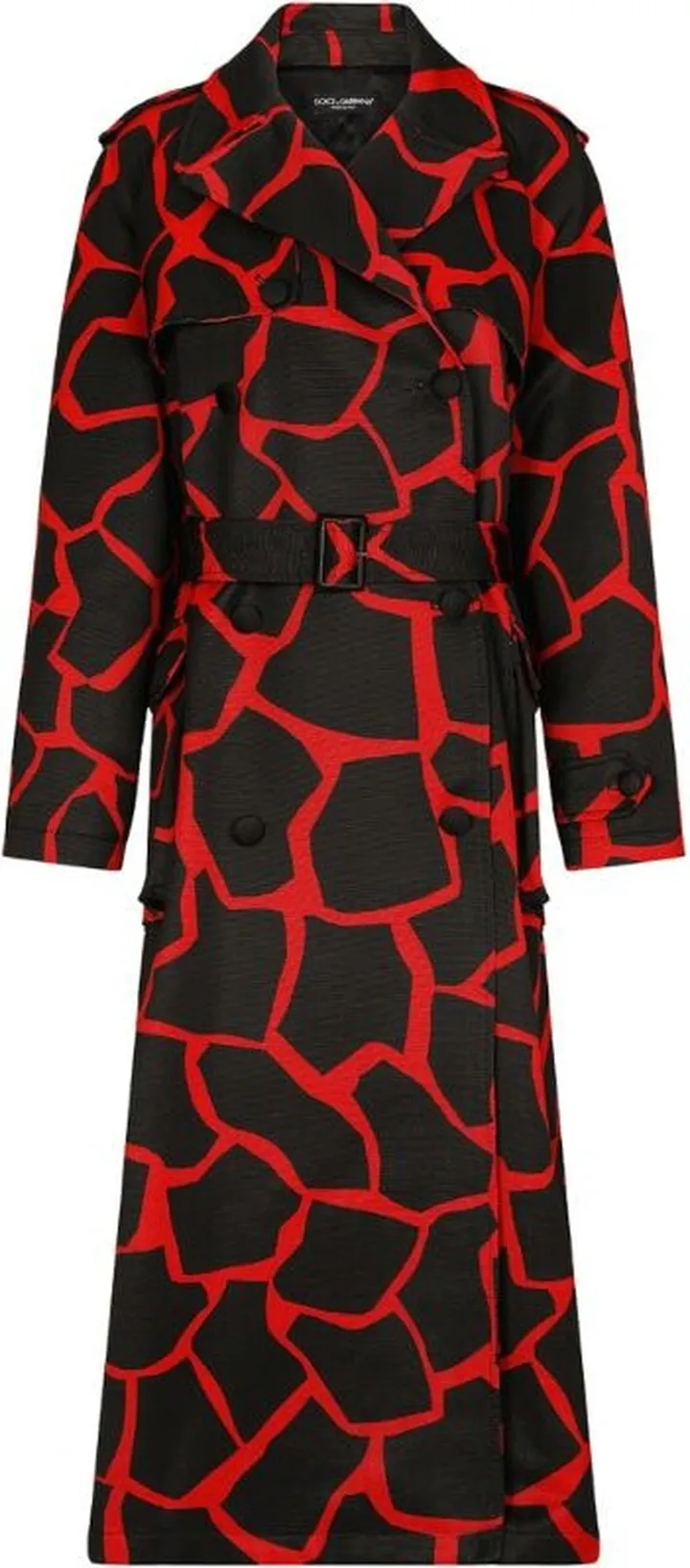 Dolce & Gabbana Giraffe Print Trench Coat