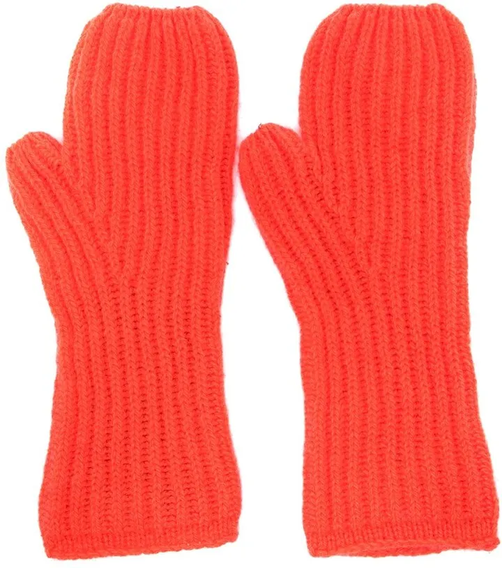 Ribbed Knit Cashmere Gloves