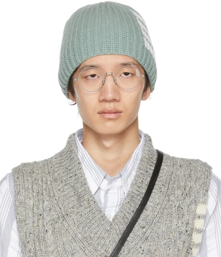 Thom Browne Green 4-Bar Beanie