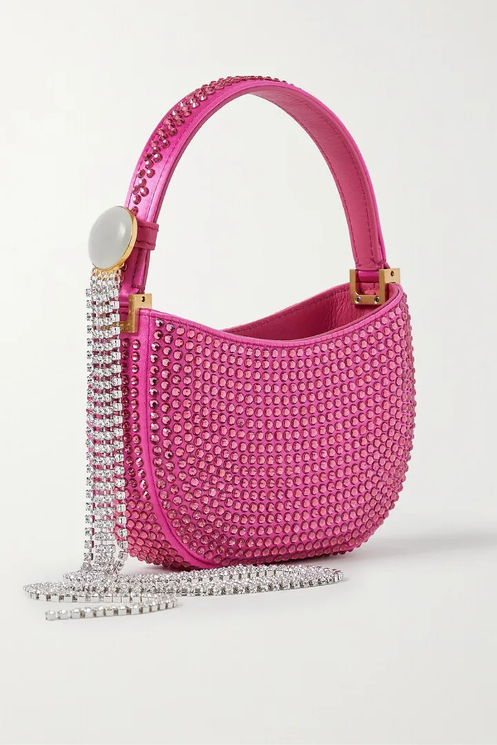 Magda Butrym - Crystal-embellished Mini Satin Tote - Pink