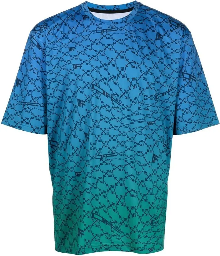 monogram-print faded T-shirt