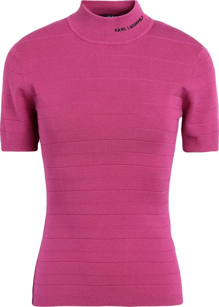 Mockneck Knit Top Turtleneck Fuchsia
