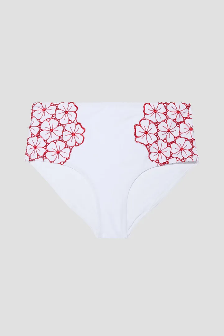 Broderie Anglaise high-rise bikini briefs