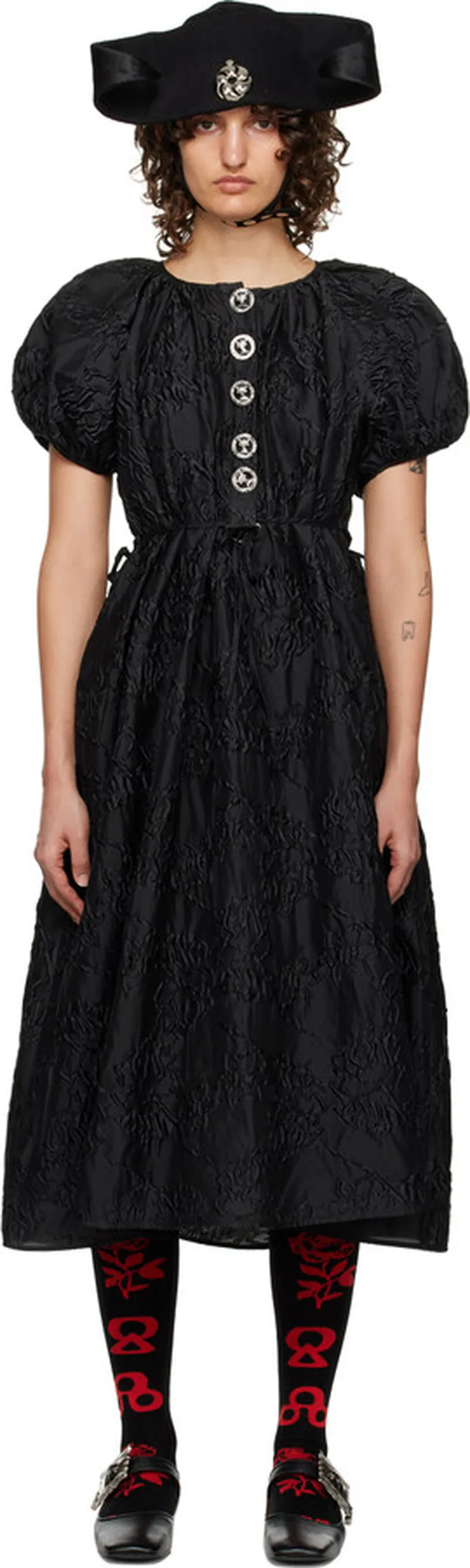 Chopova Lowena Black Efi Midi Dress