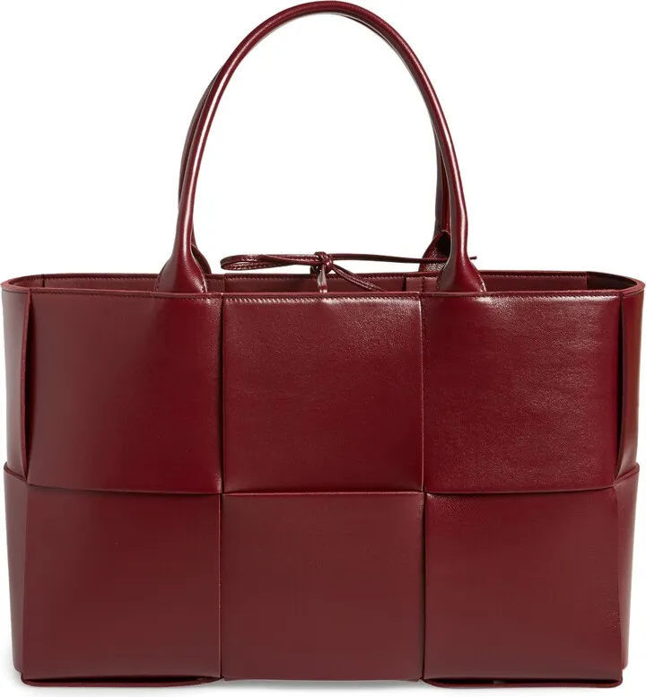 Medium Arco Woven Leather Tote