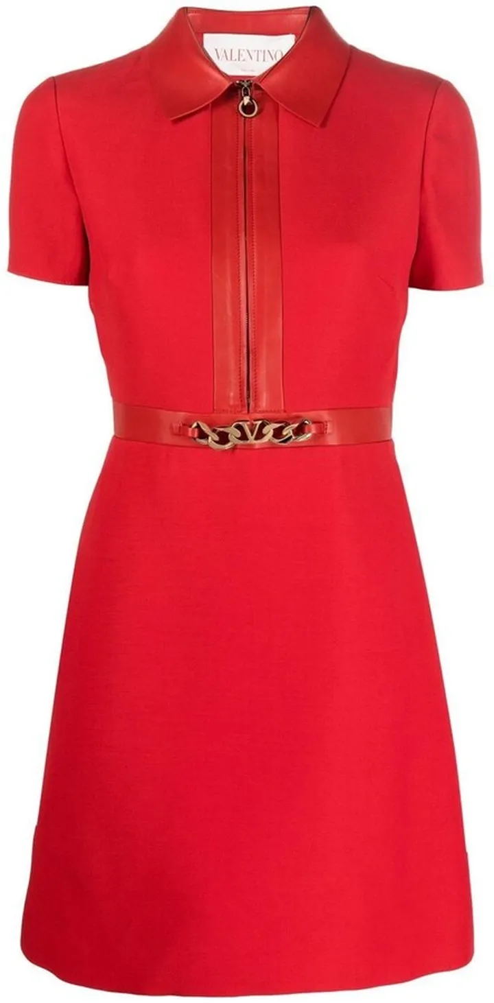 VLogo Chain panelled dress