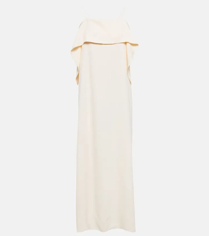 Draped twill slip dress