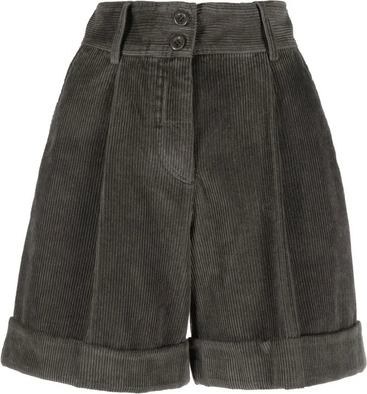 High-Waisted Corduroy Shorts