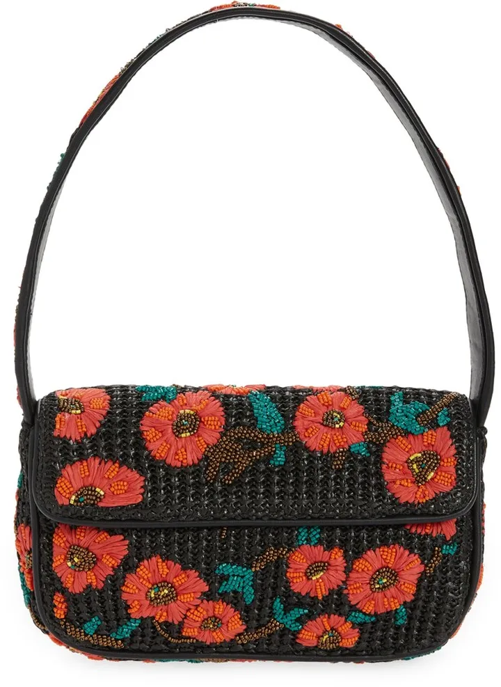 Tommy Beaded Raffia Handbag