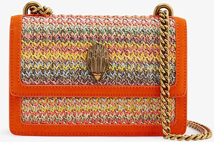 Womens Orange Shoreditch Small Raffia Cross-body bag