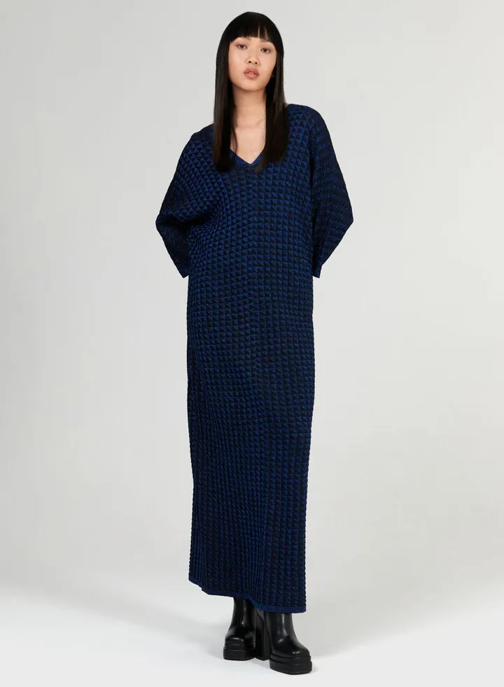 Metallic V-Neck Kaftan