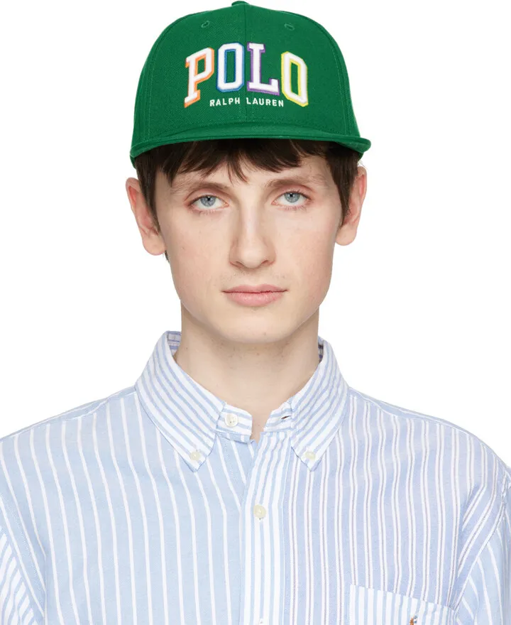 Polo Ralph Lauren Green Embroidered Flat Cap