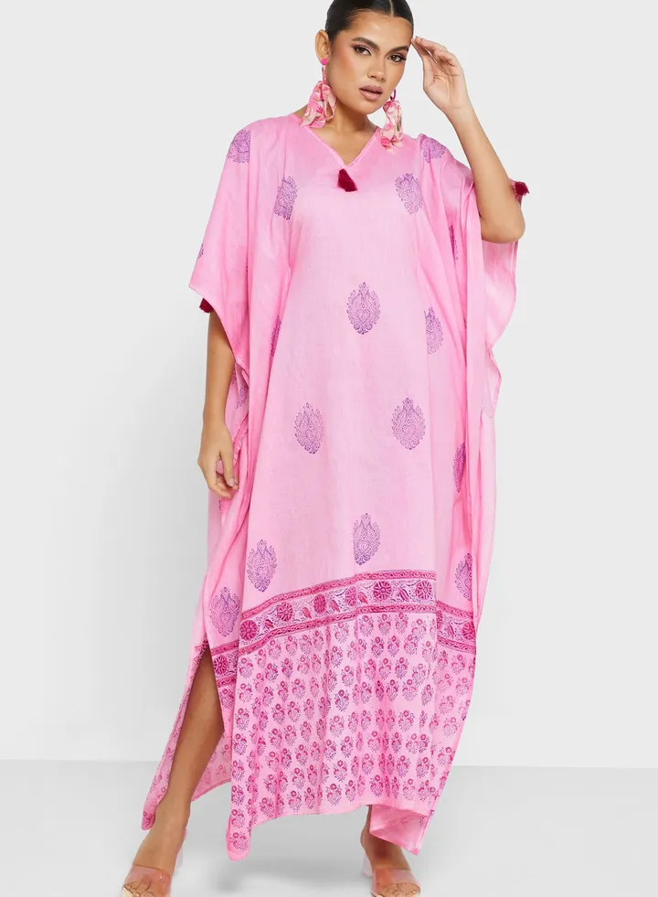 Cape Sleeve Printed Kaftan