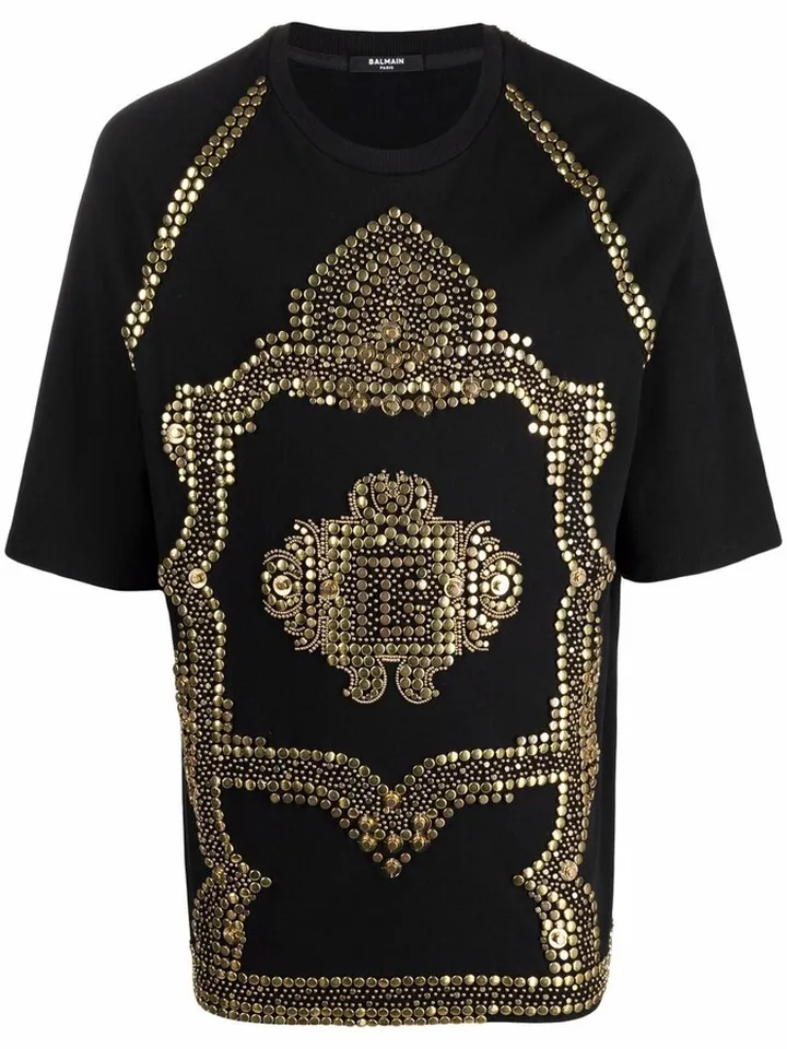embroidered studs T-shirt