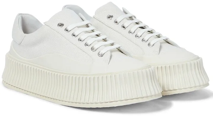 Canvas platform sneakers