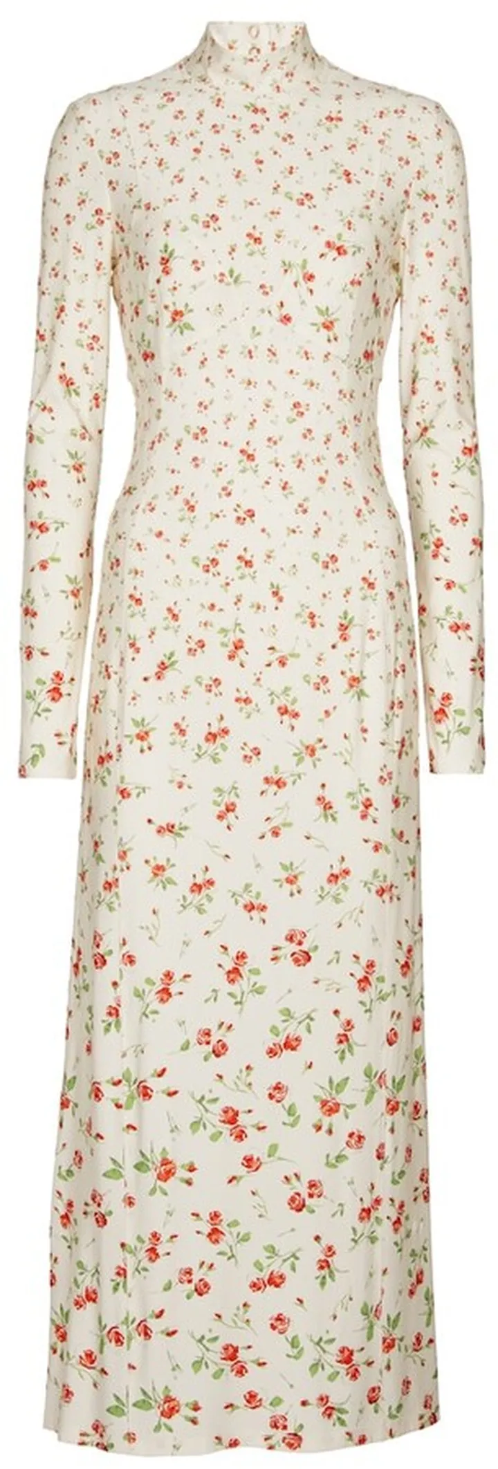 Floral stretch-crepe midi dress
