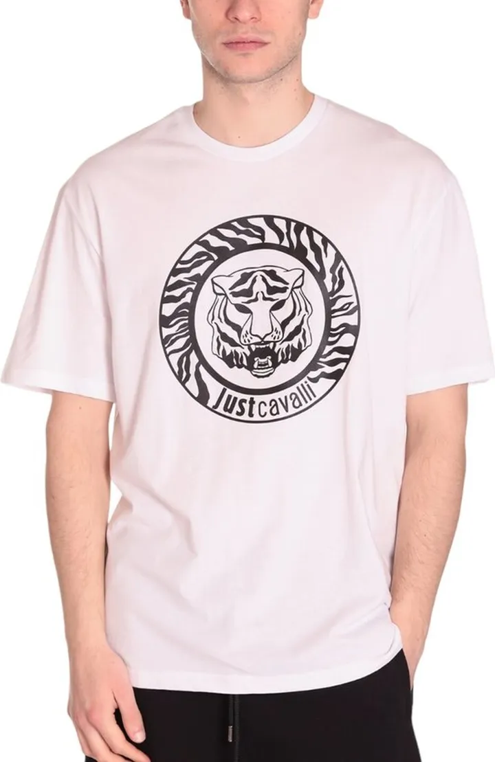 Just Cavalli Logo Printed Crewneck T-Shirt