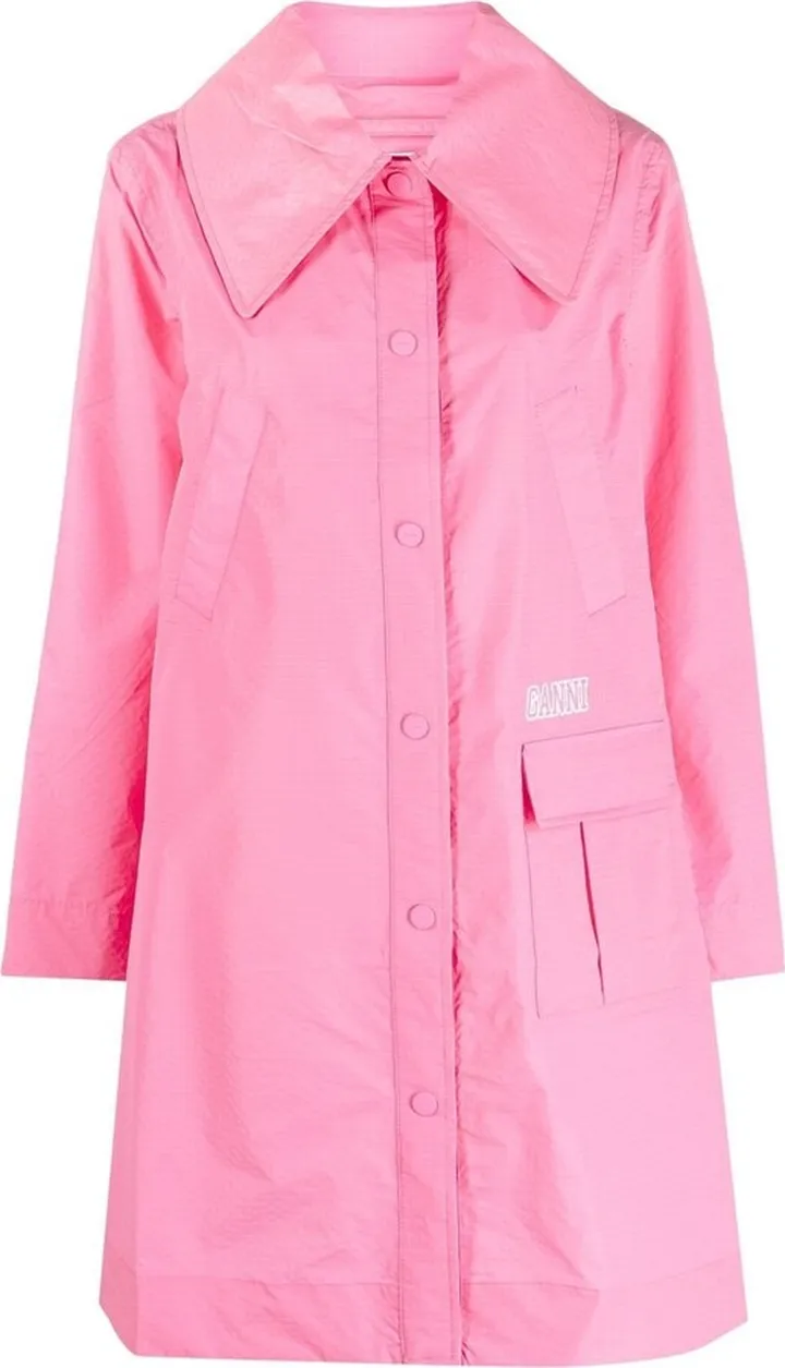 Oversized-Collar Raincoat