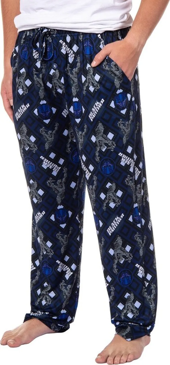Marvel Comics Mens' Black Panther Tossed Print Sleep Pajama Pants (XX-Large) Black