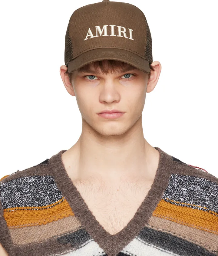 AMIRI Brown Trucker Cap