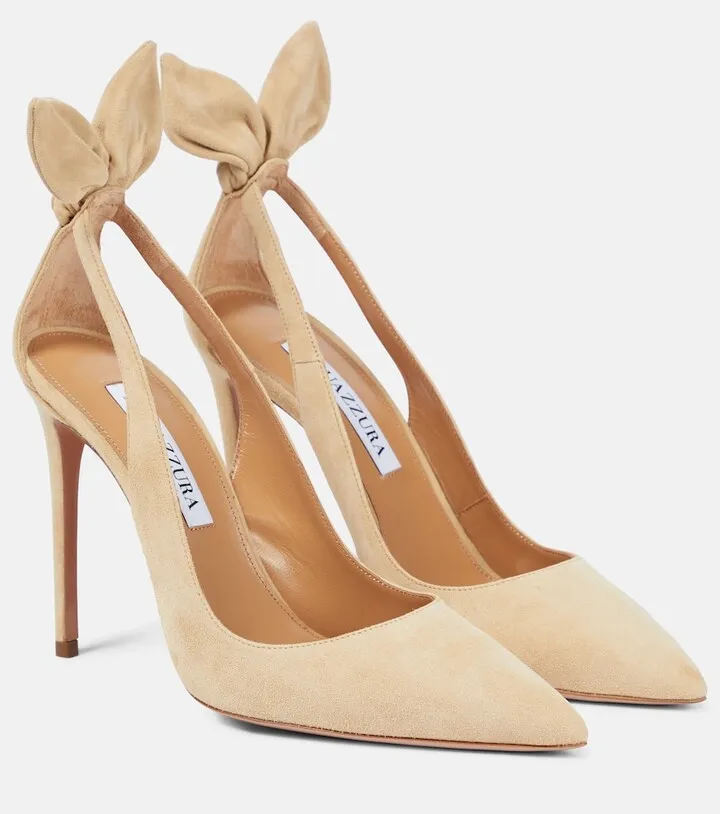Bow Tie 105 suede pumps