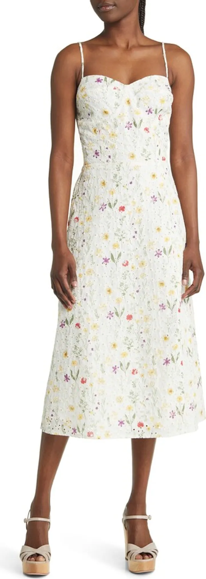 Eyelet Embroidered Midi Dress