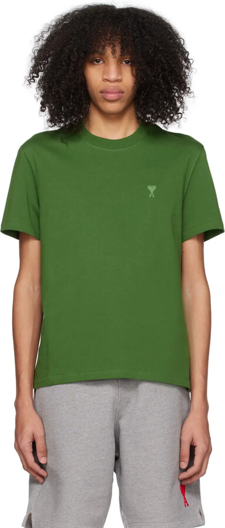 AMI Alexandre Mattiussi Green Ami de Cœur T-Shirt