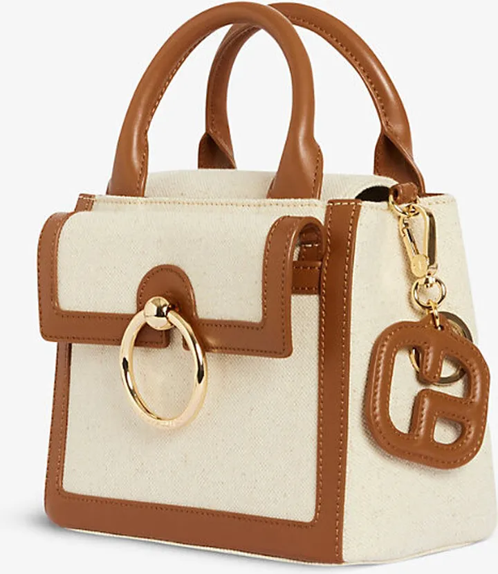 Womens Bruns Logo-charm Leather Keyring