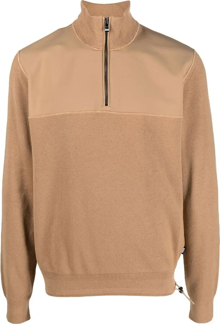 Ribbed-Knit Half-Zip Jumper