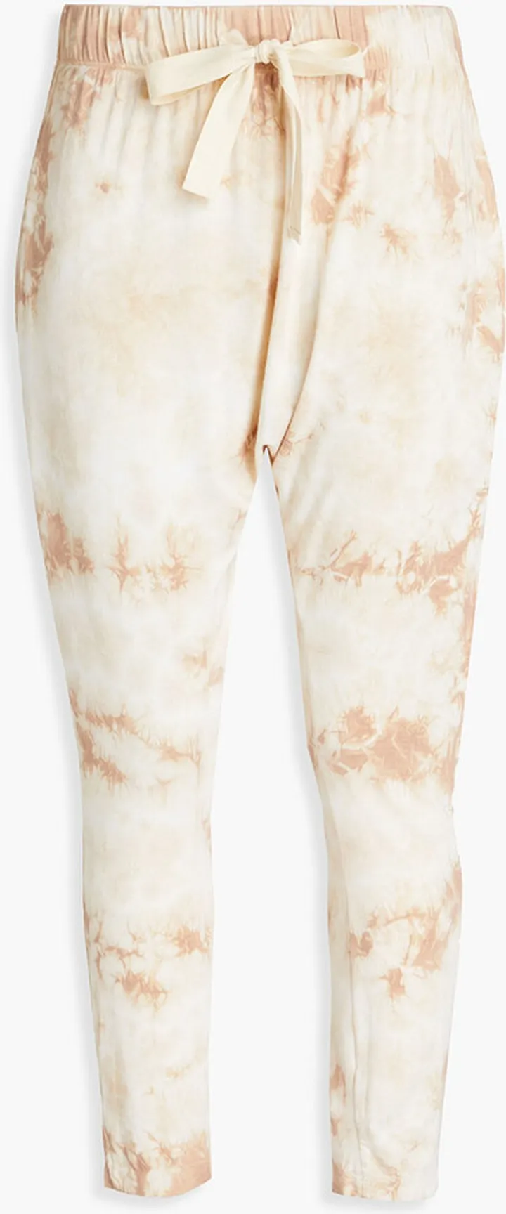 Cropped tie-dyed jersey tapered pants