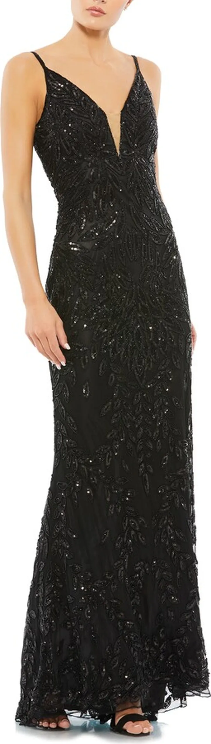 Sequin Leaf Mermaid Gown