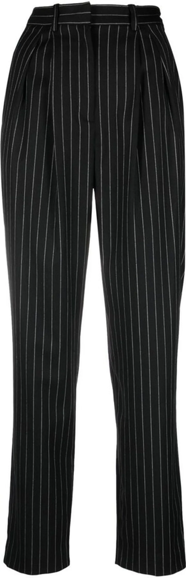 Pinstripe Straight-Leg Trousers