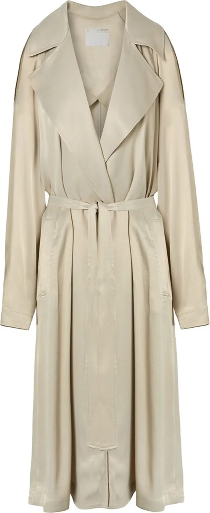 A LINE - Champagne Belted Satin Trench Coat