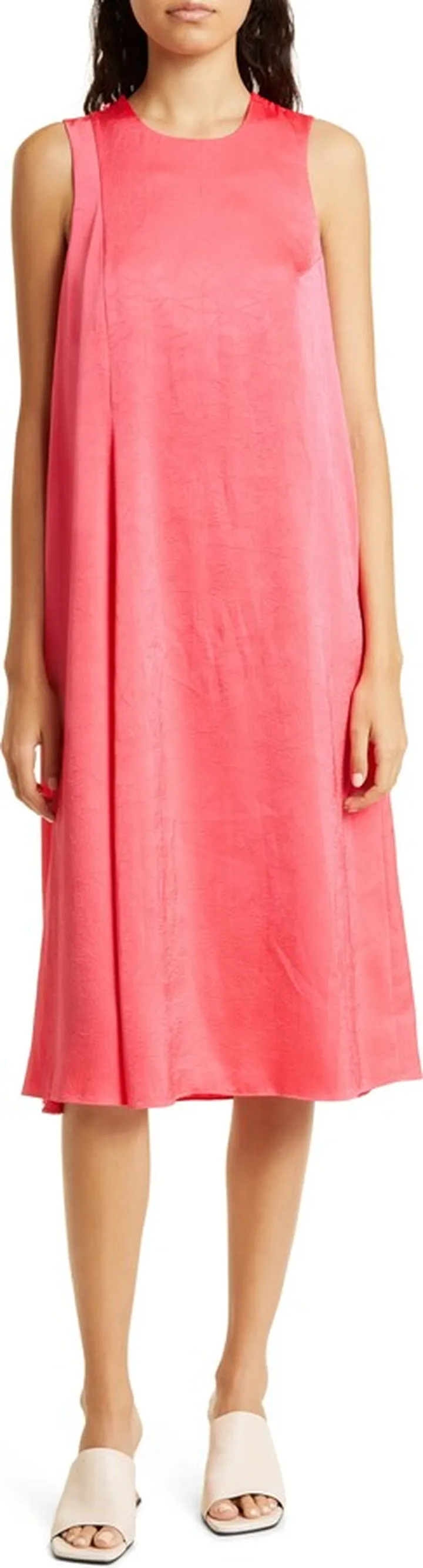 Amami Cutout Drape Crinkled Satin Dress