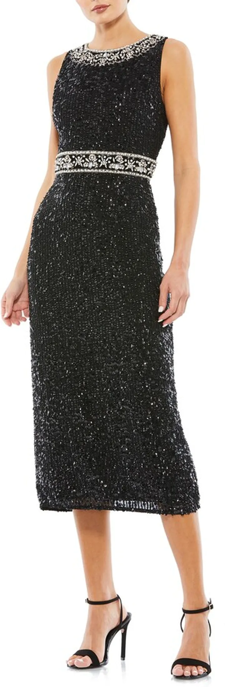 Sequin Cocktail Midi Dress