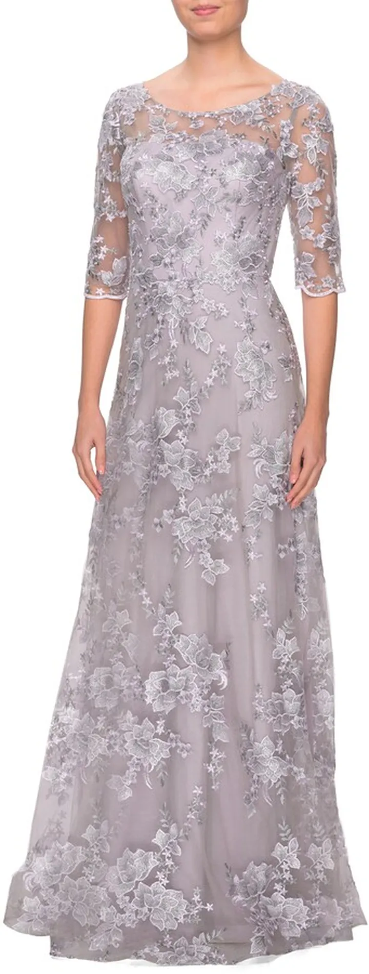 Shimmer Lace A-Line Gown