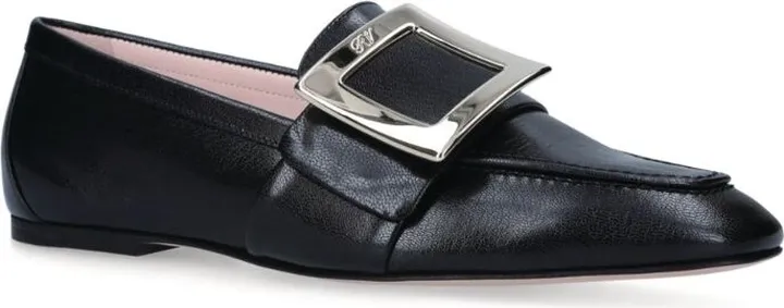 Roger Vivier Leather Buckle-Detail Loafers