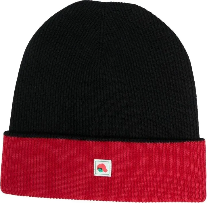 Logo-Patch Ribbed-Knit Beanie