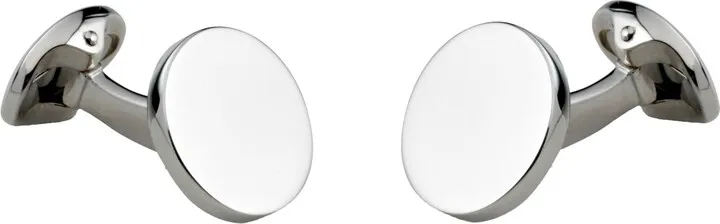 Deakin & Francis - Deakin & Francis Sterling Silver Plain Round Cufflinks