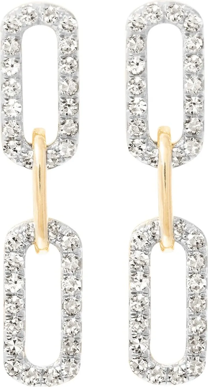 Diamond Sparkle Chain Drop Earrings