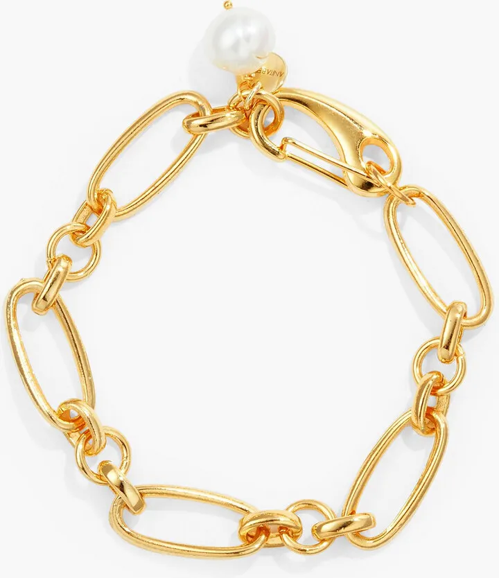 Gold-plated freshwater pearl bracelet