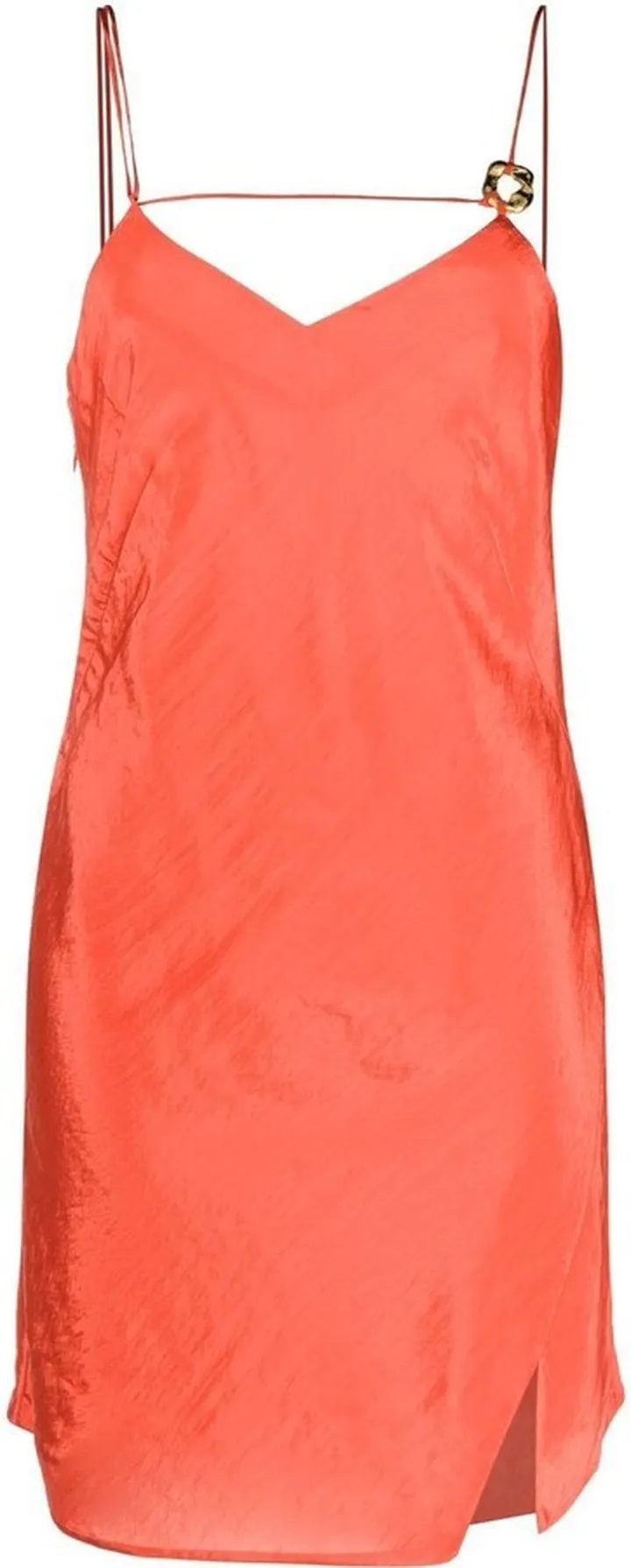 Crinkled V-Neck Mini Dress