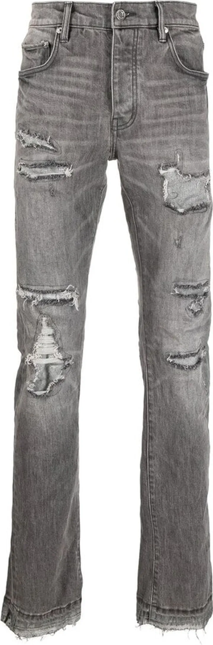 Distressed Straight-Leg Jeans