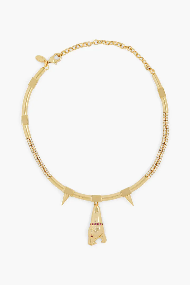 10-Karat Gold-Plated Crystal Choker