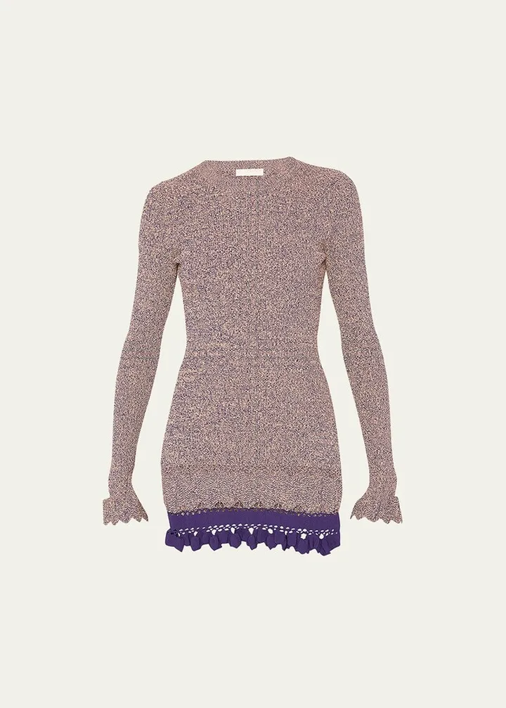 Katja Long Sleeve Laser-Cut Trim Tunic